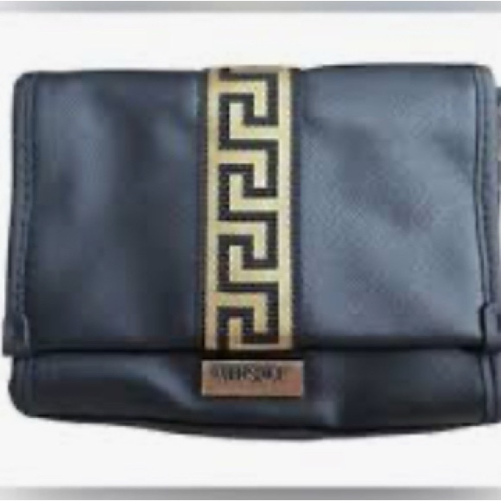 Versace Black fragrance bag Pouch / cosmetic bag with Gold Logo